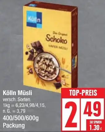 Edeka Kölln Müsli 400/500/600 g Packung Angebot