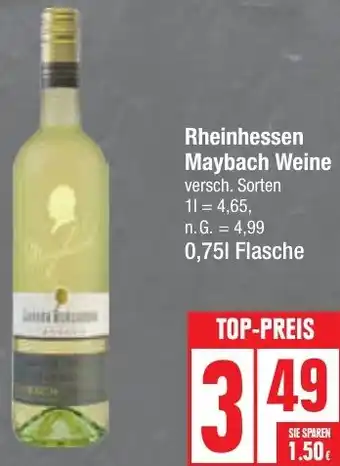 Edeka Rheinhessen Maybach Weine 0,75 L Flasche Angebot