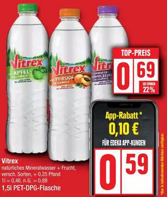 Edeka Vitrex natürliches Mineralwasser 1,5 L Angebot