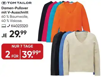 Galeria TOM TAILOR Damen-Pullover mit V-Ausschnitt Angebot