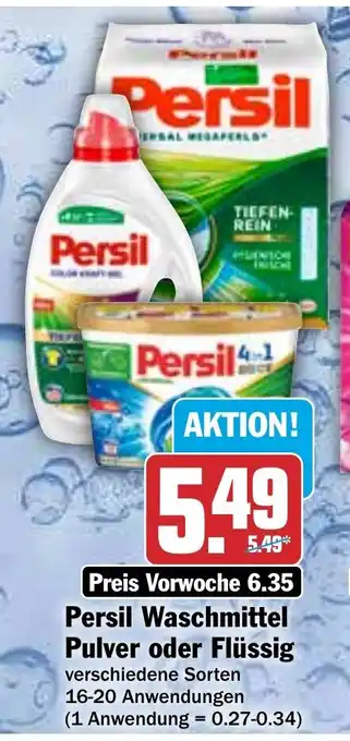 Hit Persil Waschmittel Pulver oder Flüssig verschiedene Sorten 16-20 Anwendungen Angebot