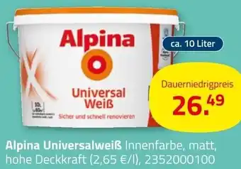 ROLLER Alpina Universalweiß ca. 10 Liter Angebot