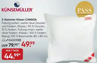 Galeria KÜNSEMÜLLER 3-Kammer-Kissen CANADA Angebot