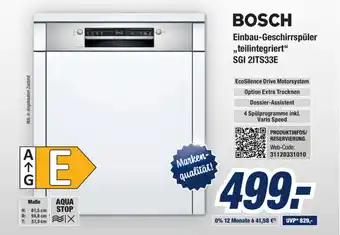 Expert Bening Bosch Einbau Geschirrspüler teilintegriert SGI 2ITS33E Angebot