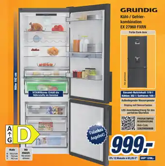 Expert Bening Grundig Kühl/Gefrierkombination EX 27960 FXRN Angebot