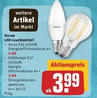 REWE Center Osram LED Leuchtmittel Angebot