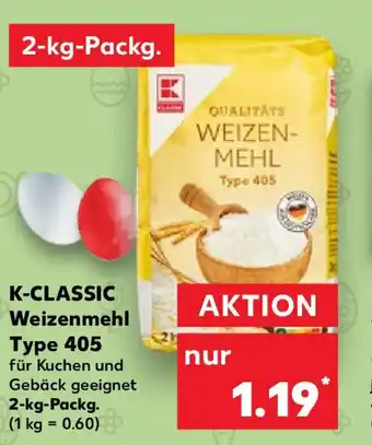 Kaufland K-CLASSIC Weizenmehl Type 405 2kg Angebot