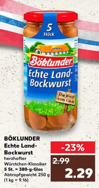 Kaufland Böklunder Echte Land-Bockwurst 380g Angebot