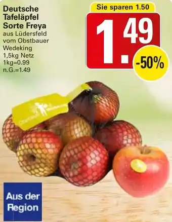 WEZ Deutsche Tafeläpfel Sorte Freya 1,5 kg Netz Angebot