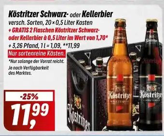 Simmel Köstritzer Schwarz- oder Kellerbier 20*500ml Angebot