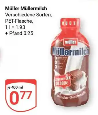 Globus Müller Müllermilch Verschiedene Sorten, PET-Flasche, je 400 ml Angebot