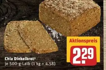 REWE Center Chia Dinkelbrot 500g Angebot