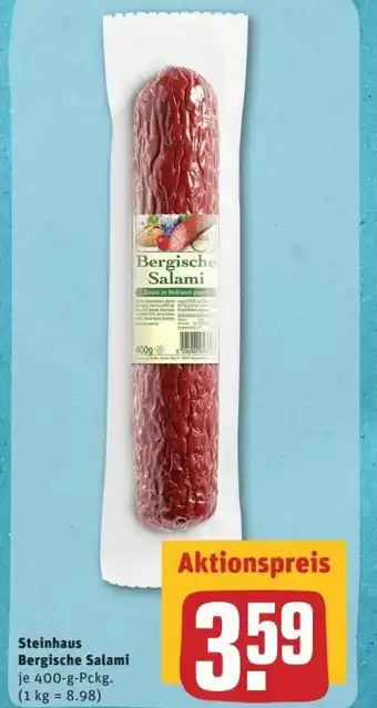 REWE Center Steinhaus Bergische Salami 400g Angebot