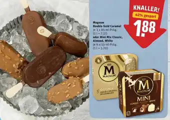 REWE Center Magnum Double Gold Caramel 3x85ml oder Mini Mix Classic, Almond, White 6x55ml Angebot