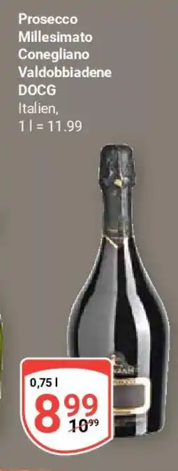 Globus Prosecco Millesimato Conegliano Valdobbiadene DOCG Italien, je 0,75 L Angebot