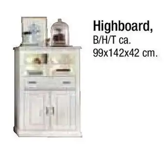 Zurbrüggen Highboard, B/H/T ca. 99x142x42 cm. Angebot