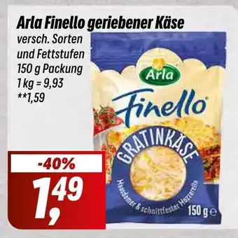 Simmel Arla Finello geriebener Käse 150g Angebot