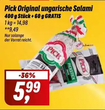 Simmel Pick Original ungarische Salami 400 g Stück + 60 g GRATIS Angebot