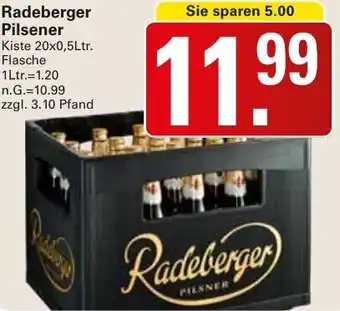 WEZ Radeberger Pilsener Kiste 20x0,5Ltr. Flasche Angebot