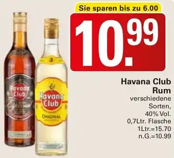 WEZ Havana Club Rum 0,7Ltr. Flasche Angebot