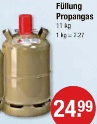 V Markt Füllung Propangas 11 kg Angebot