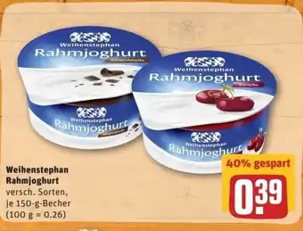 REWE Center Weihenstephan Rahmjoghurt 150g Becher Angebot