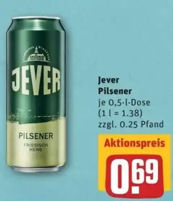 REWE Center Jever Pilsener 0,5L Angebot