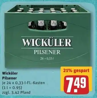 REWE Center Wicküler Pilsener 24x0,33L Angebot