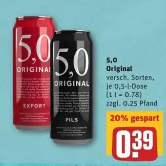 REWE Center 5,0 Original  0,5L Angebot