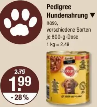 V Markt Pedigree Hundenahrung 800 g Dose Angebot