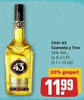 REWE Center Licor 43 Cuarenta y Tres 0,7L Angebot