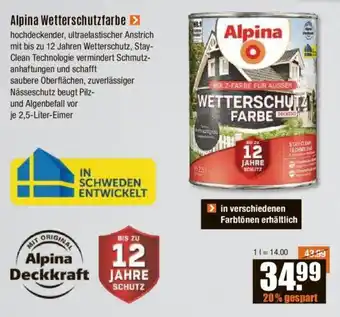 V Baumarkt Alpina Wetterschutzfarbe 2.5L Angebot