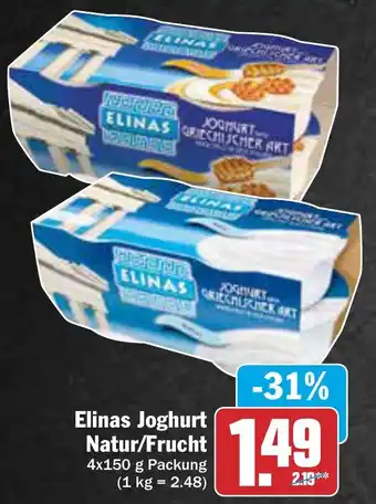 AEZ Elinas Joghurt Natur/Frucht 4x150 g Packung Angebot