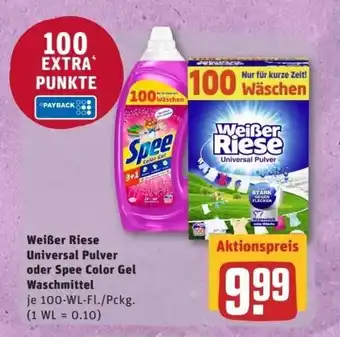 REWE Center Weißer Riese Universal Pulver oder Spee Color Gel Waschmittel Angebot