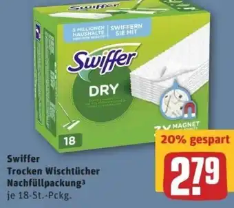 REWE Center Swiffer Trocken Wischtücher Nachfüllpackung Angebot