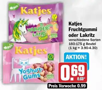 AEZ Katjes Fruchtgummi oder Lakritz 160-175 g Beutel Angebot