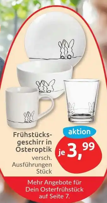 Budni Frühstücksgeschirr in Osteroptik Angebot