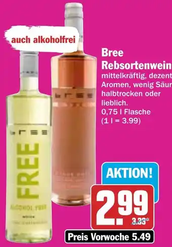 AEZ Bree Rebsortenweine 0,75 L Flasche Angebot