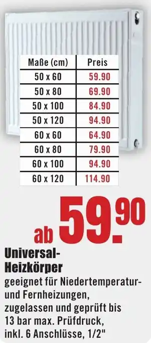 B1 Discount Baumarkt Universal-Heizkörper Angebot