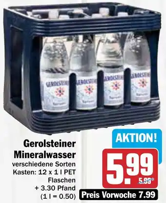 AEZ Gerolsteiner Mineralwasser 12x1 L PET Flaschen Angebot