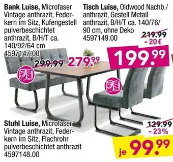 Möbel Boss Bank Luise, Stuhl Luise oder Tisch Luise Angebot