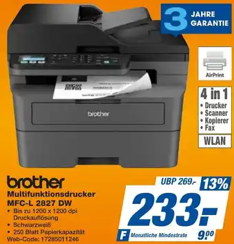 expert Techno Land brother Multifunktionsdrucker MFC-L 2827 DW Angebot