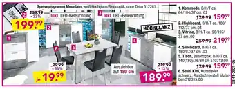 Möbel Boss Speiseprogramm Mountain Angebot