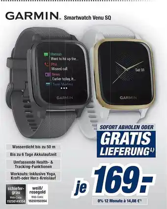 Expert Bening Garmin Smartwatch Venu SQ Angebot