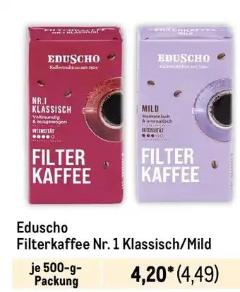 METRO Eduscho Filterkaffee Nr. 1 Klassisch/Mild je 500-g-Packung Angebot