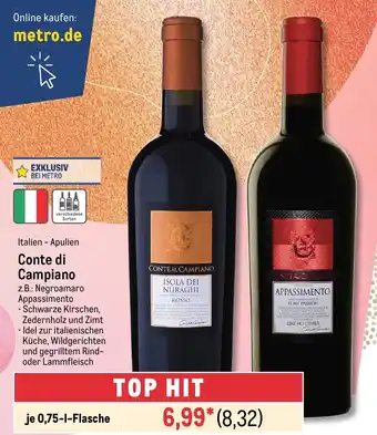 METRO Conte di Campiano je 0,75-1-Flasche Angebot
