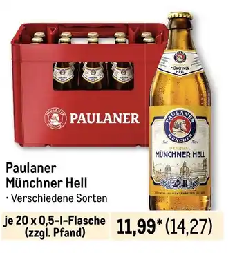 METRO Paulaner Münchner Hell je 20 x 0,5 L Angebot