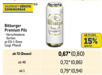 METRO Bitburger Premium Pils je 0,5-1-Dose Angebot