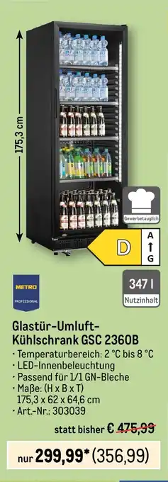METRO METRO PROFESSIONAL Glastür-Umluft-Kühlschrank GSC 2360B Angebot