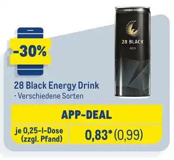 METRO 28 Black Energy Drink je 0,25-1-Dose Angebot